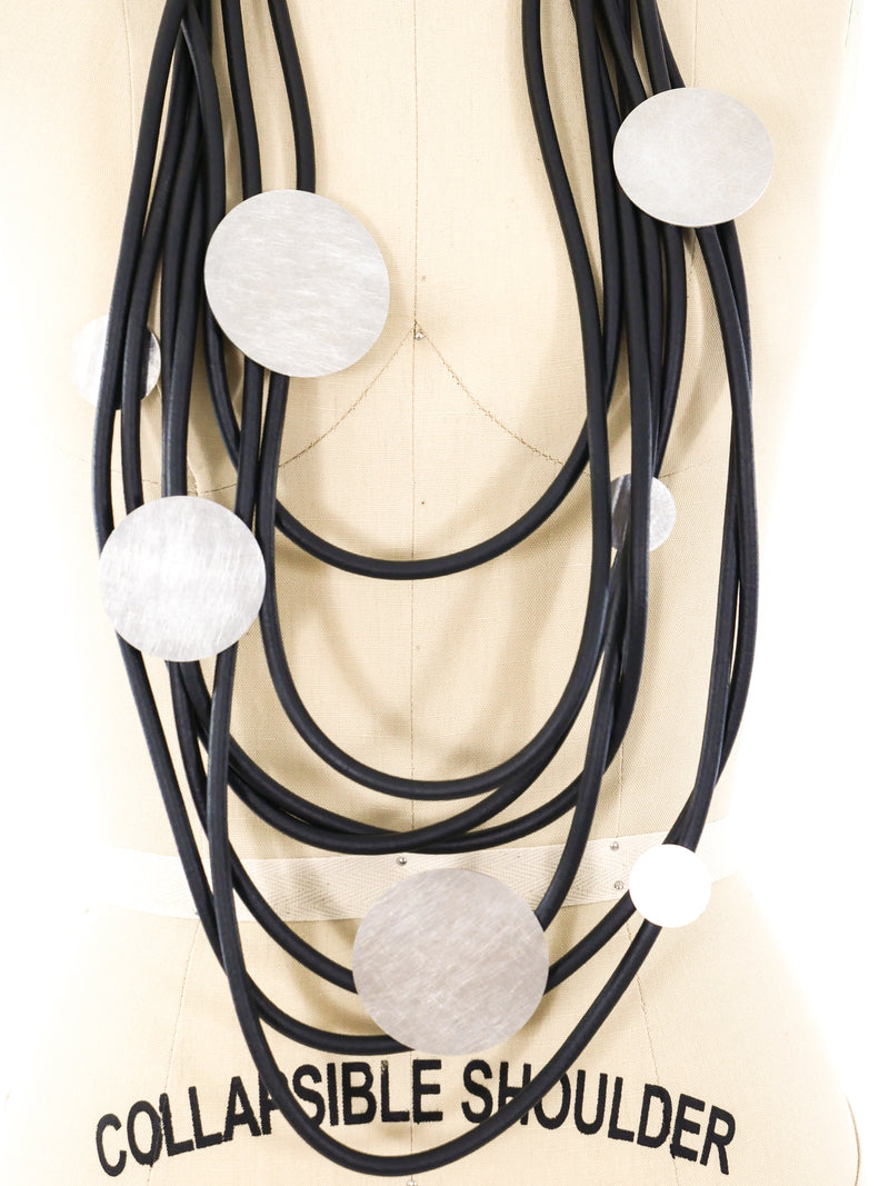 Multistrand Metal Disc Necklace Accessory arcadeshops.com