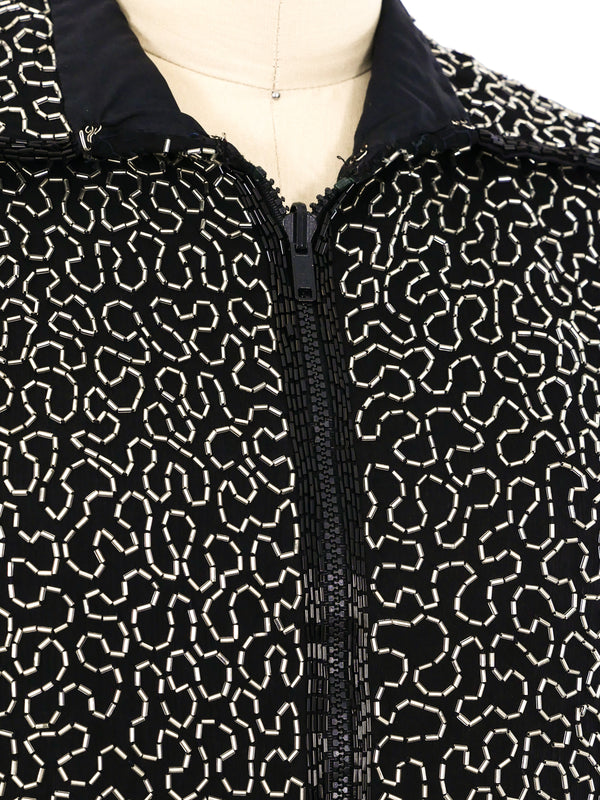 Bead Embellished Sleeveless Dress Jacket arcadeshops.com