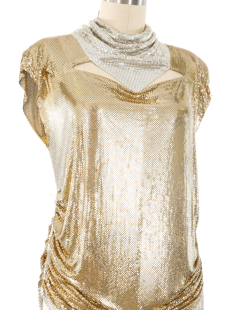 Ferrara Two Tone Metallic Chainmail Top Top arcadeshops.com