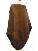 Issey Miyake Pleated Gold Sculptural Dress Dress arcadeshops.com