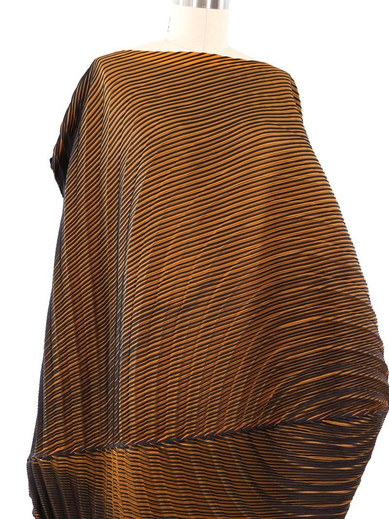 Issey Miyake Pleated Gold Sculptural Dress Dress arcadeshops.com