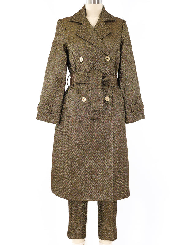 Metallic Herringbone Brocade Suit Suit arcadeshops.com