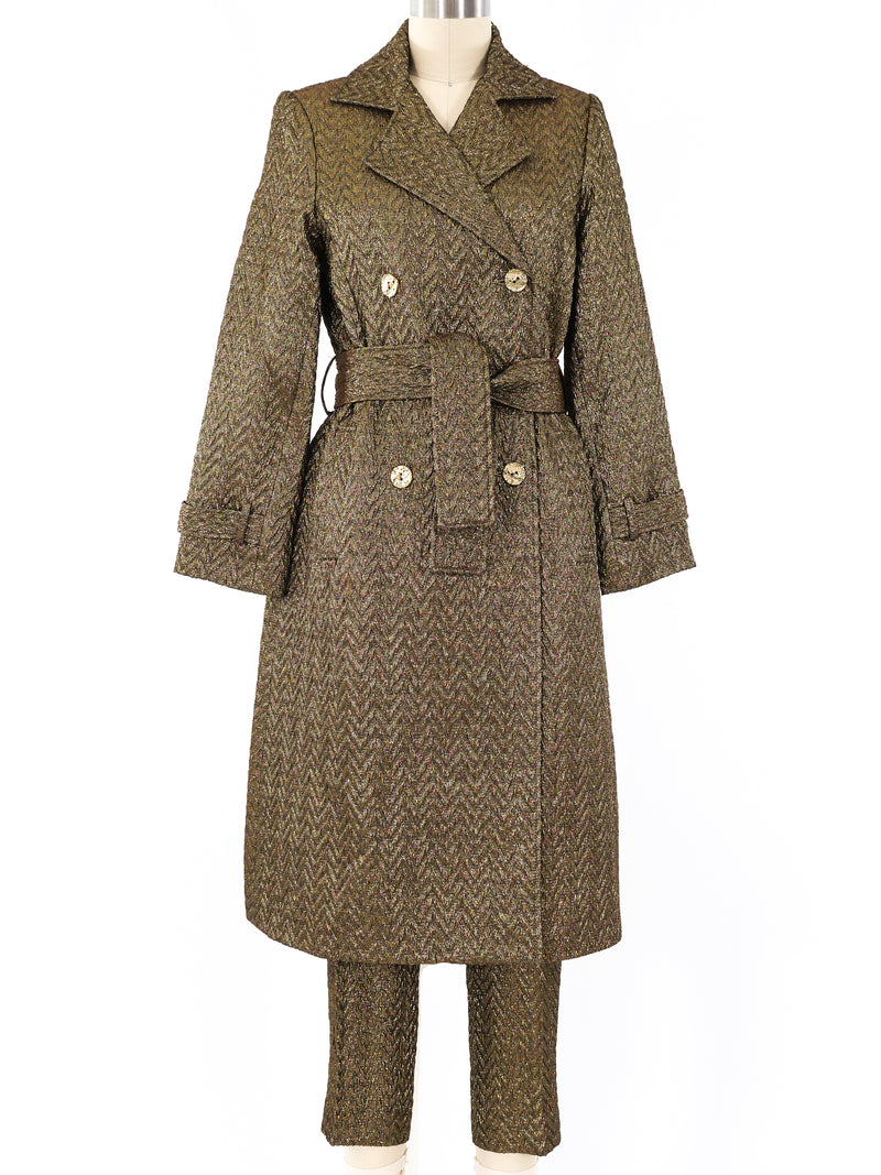 Metallic Herringbone Brocade Suit Suit arcadeshops.com