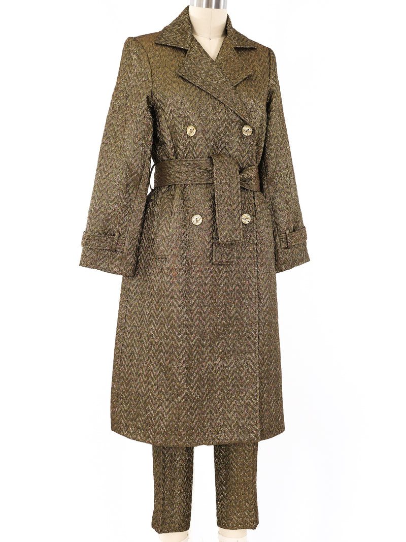 Metallic Herringbone Brocade Suit Suit arcadeshops.com