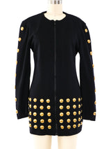 Goldtone Studded Knit Jacket Jacket arcadeshops.com