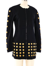 Goldtone Studded Knit Jacket Jacket arcadeshops.com