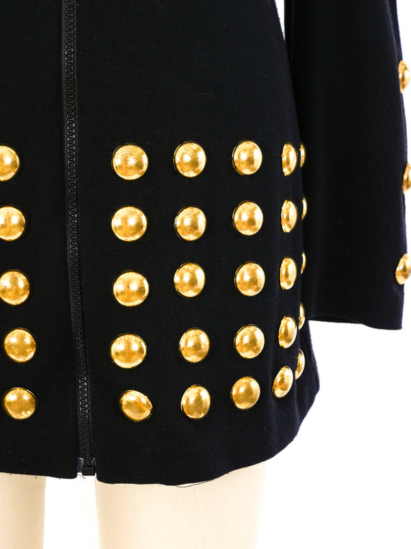 Goldtone Studded Knit Jacket Jacket arcadeshops.com