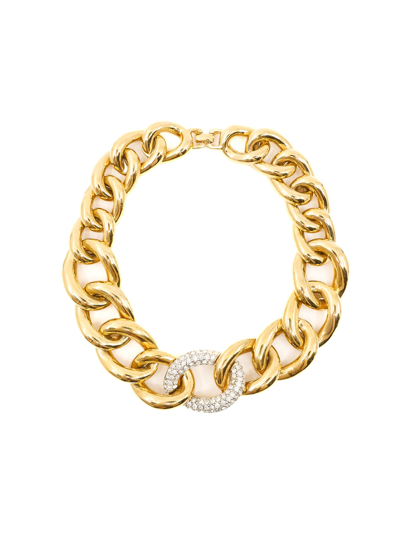 Givenchy Crystal Embellished Chainlink Necklace Accessory arcadeshops.com