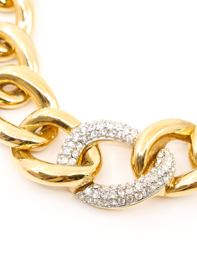 Givenchy Crystal Embellished Chainlink Necklace Accessory arcadeshops.com