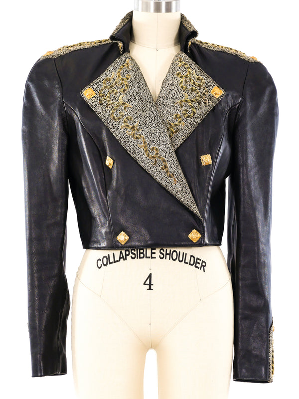 North Beach Leather Embellished Motorcycle Jacket Jacket arcadeshops.com