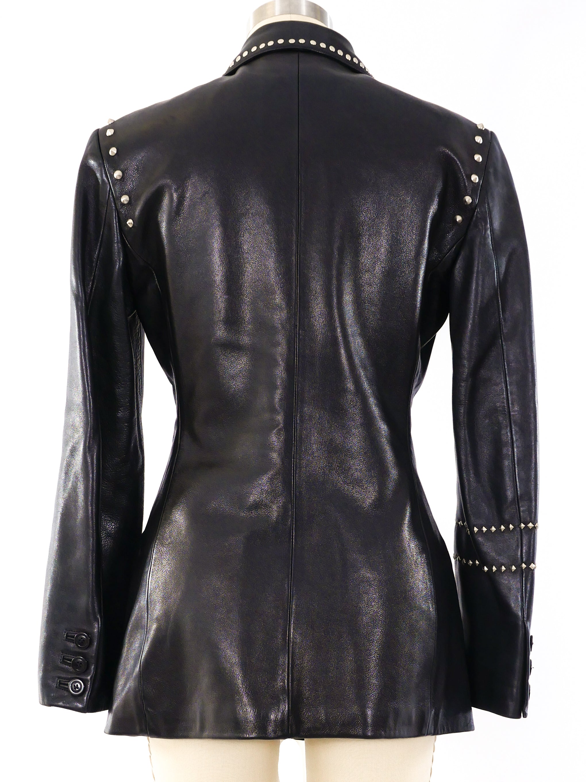 Gianni Versace Studded Leather Blazer