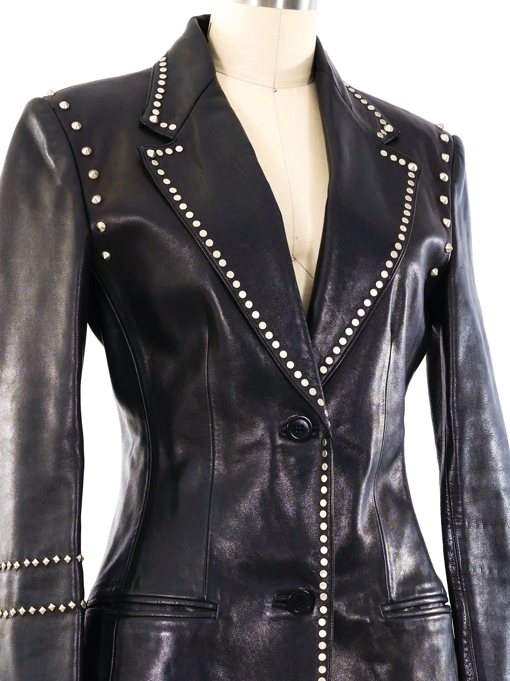 Gianni Versace Studded Leather Blazer