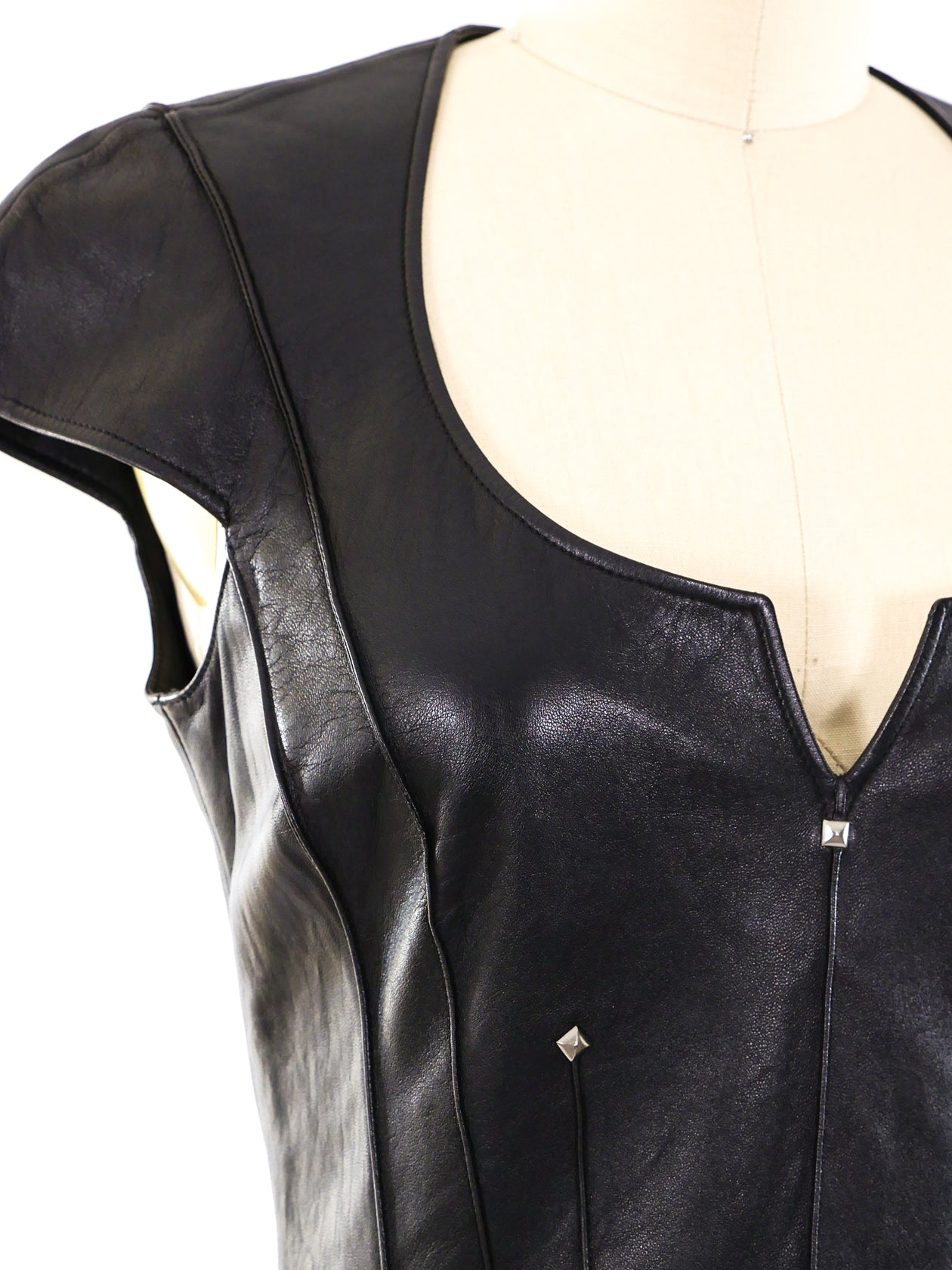 Thierry Mugler Studded Leather Dress