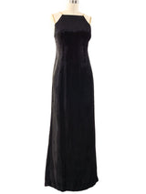 Gianni Versace Velvet and Chainmail Gown Dress arcadeshops.com