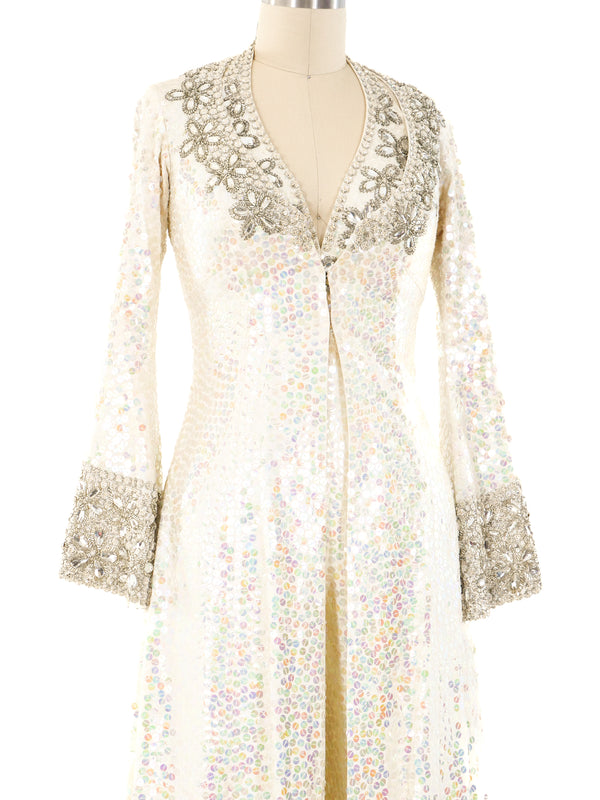 1970's Sequin Embellished Jumpsuit Ensemble Suit arcadeshops.com