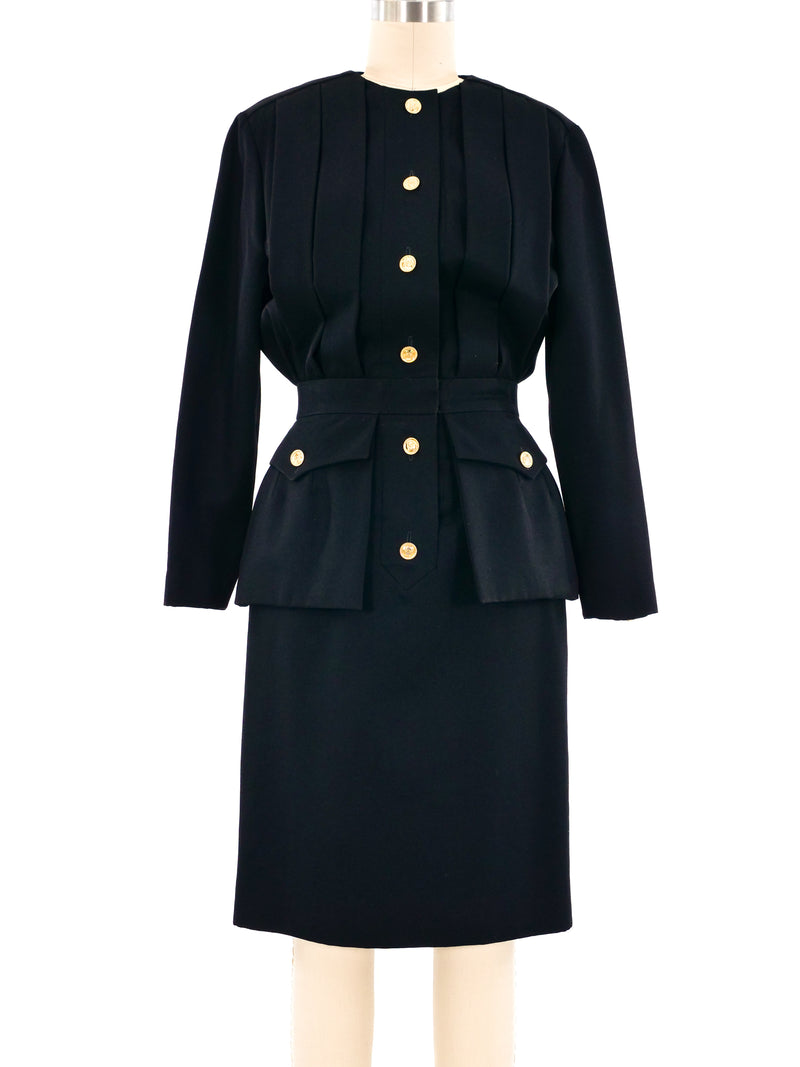 Chanel Pleated Wool Coat Dress Dress arcadeshops.com