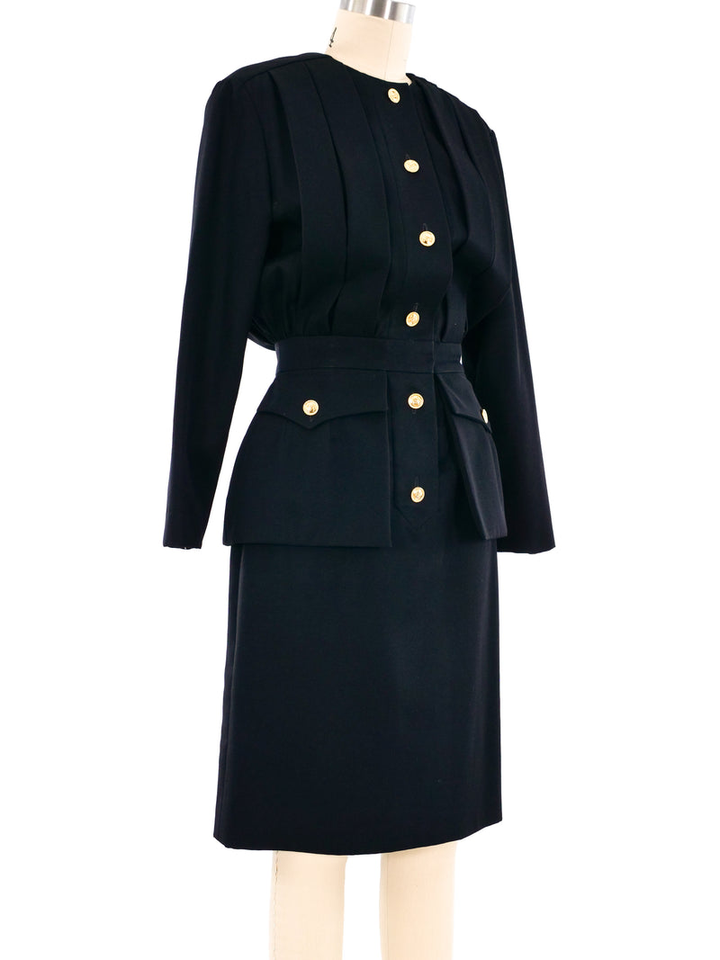 Chanel Pleated Wool Coat Dress Dress arcadeshops.com