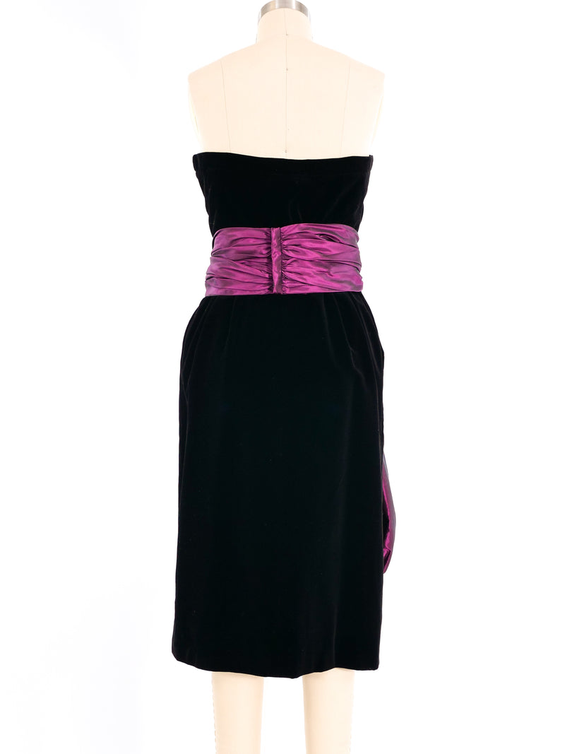 Yves Saint Laurent Bow Accented Velvet Dress Dress arcadeshops.com