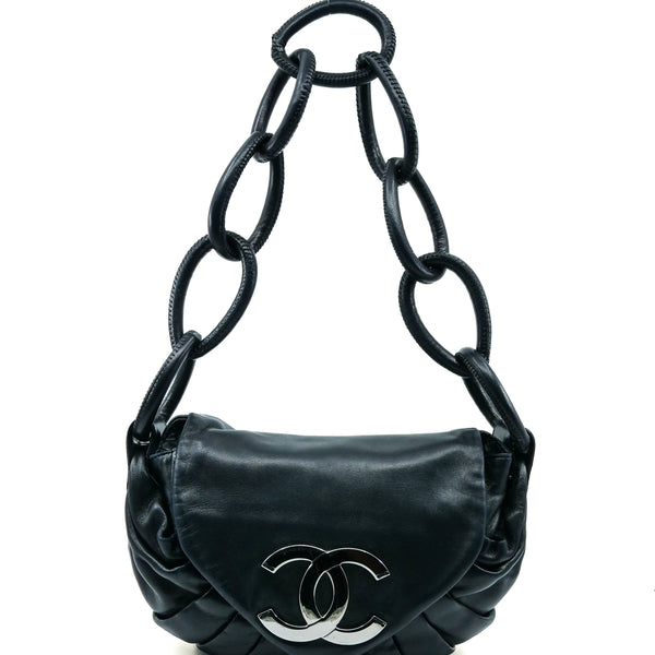 Chanel Pleated Lambskin Ring Handle CC Flap Bag