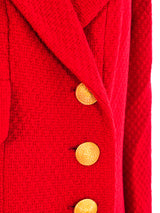 Chanel Red Boucle Jacket Jacket arcadeshops.com