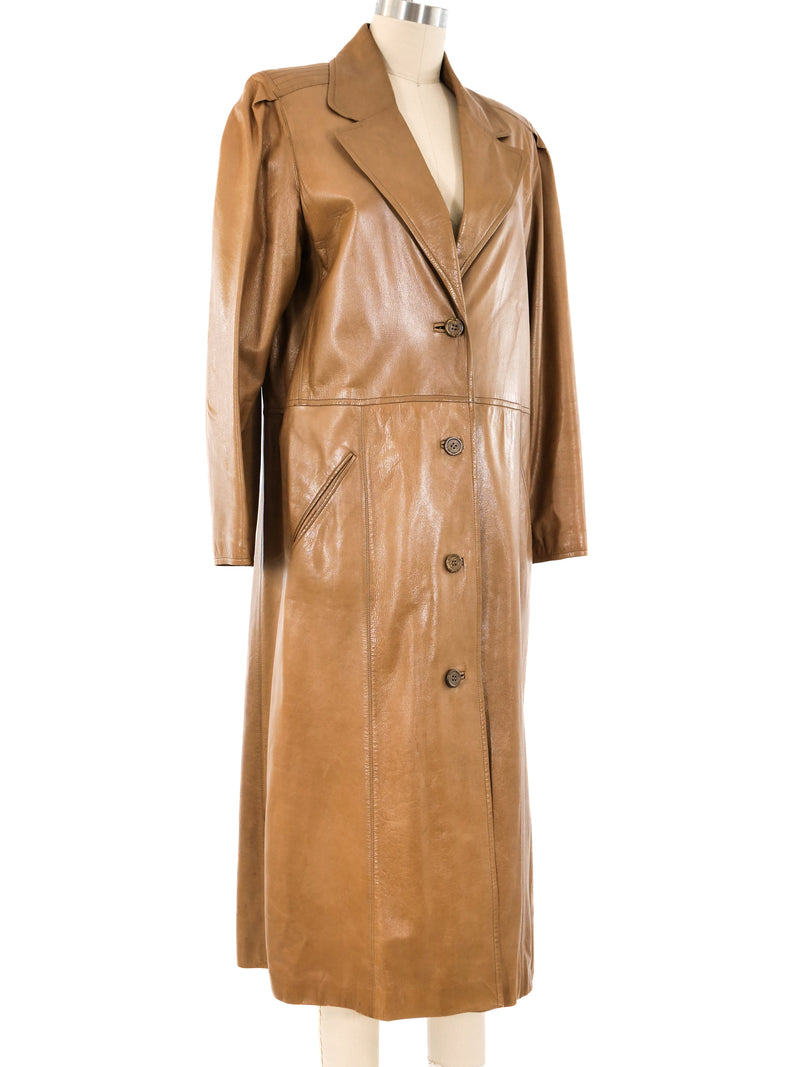 1970's Gucci Leather Trench Coat Outerwear arcadeshops.com