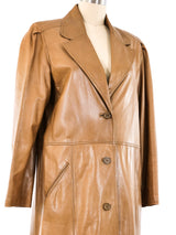 1970's Gucci Leather Trench Coat Outerwear arcadeshops.com