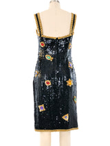 Victor Costa Jeweled Sequin Tank Dress Dress arcadeshops.com