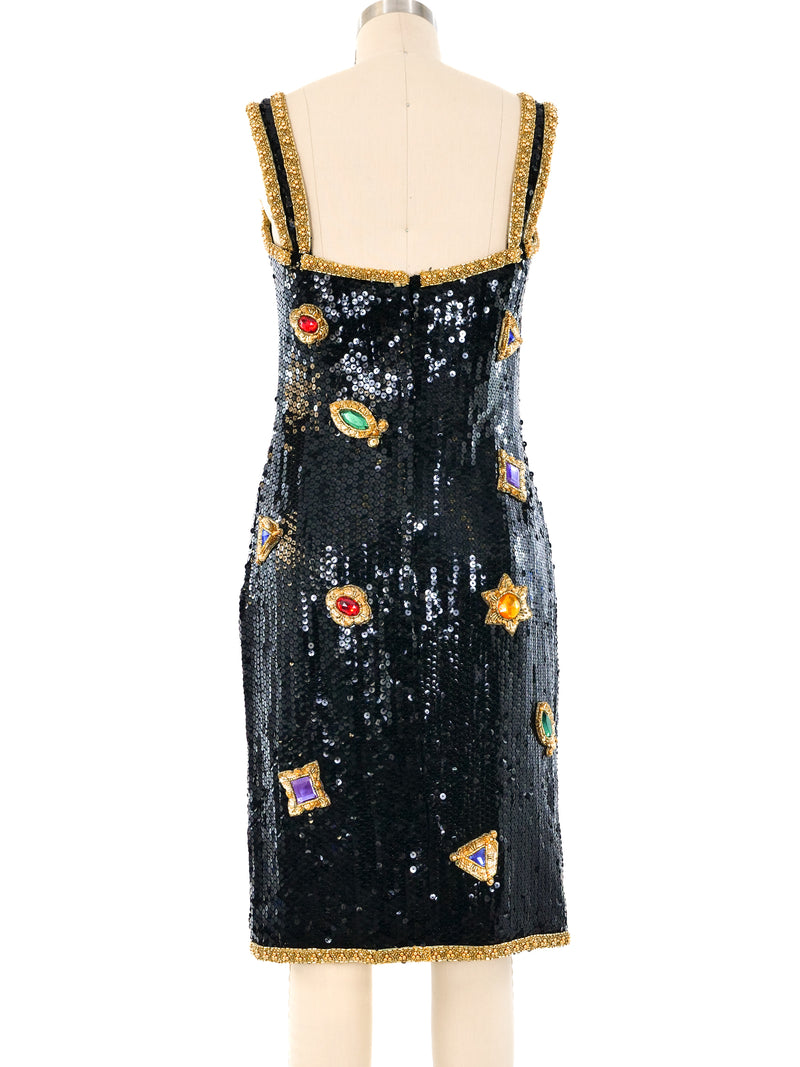 Victor Costa Jeweled Sequin Tank Dress Dress arcadeshops.com