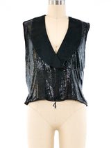 Whiting and Davis Black Chainmail Vest Top arcadeshops.com