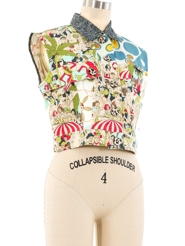 John Galliano Cartoon Printed Vest Top arcadeshops.com