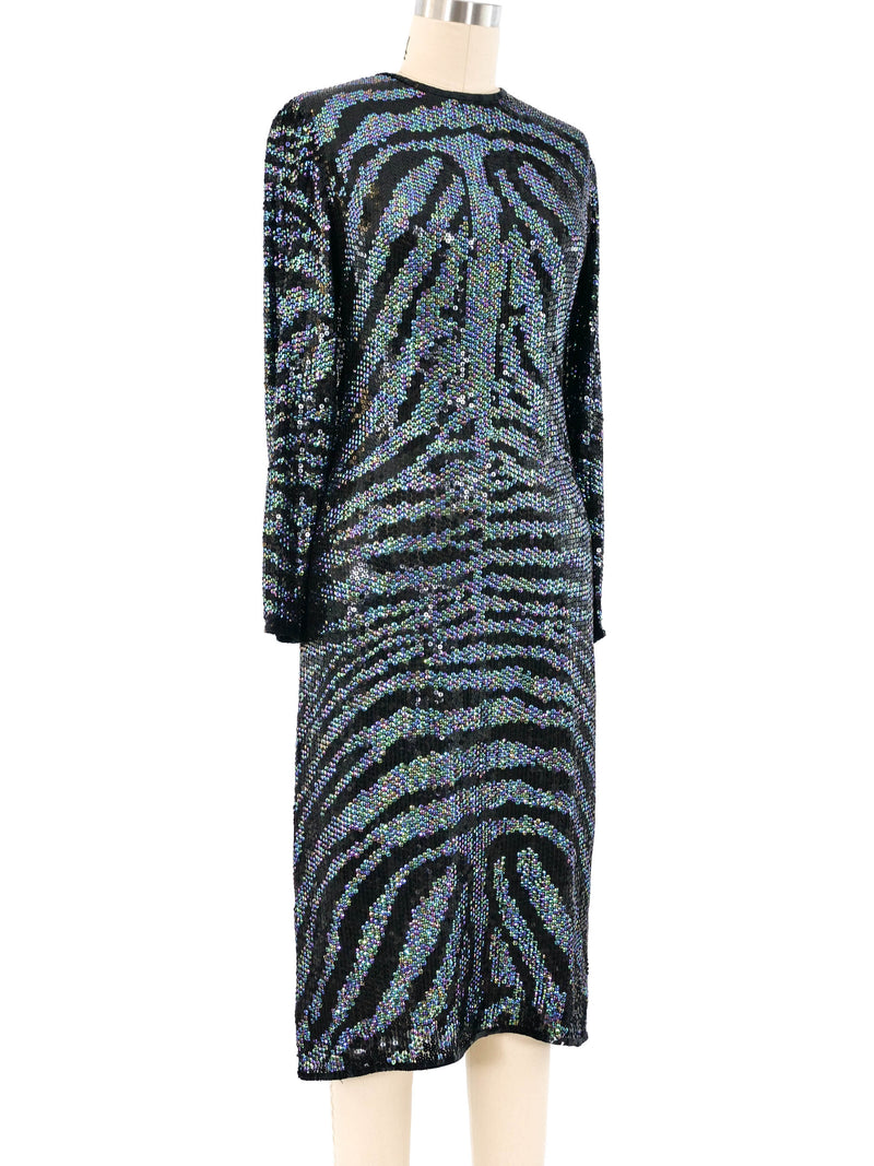Halston Sequin Embellished Silk Dress Dress arcadeshops.com