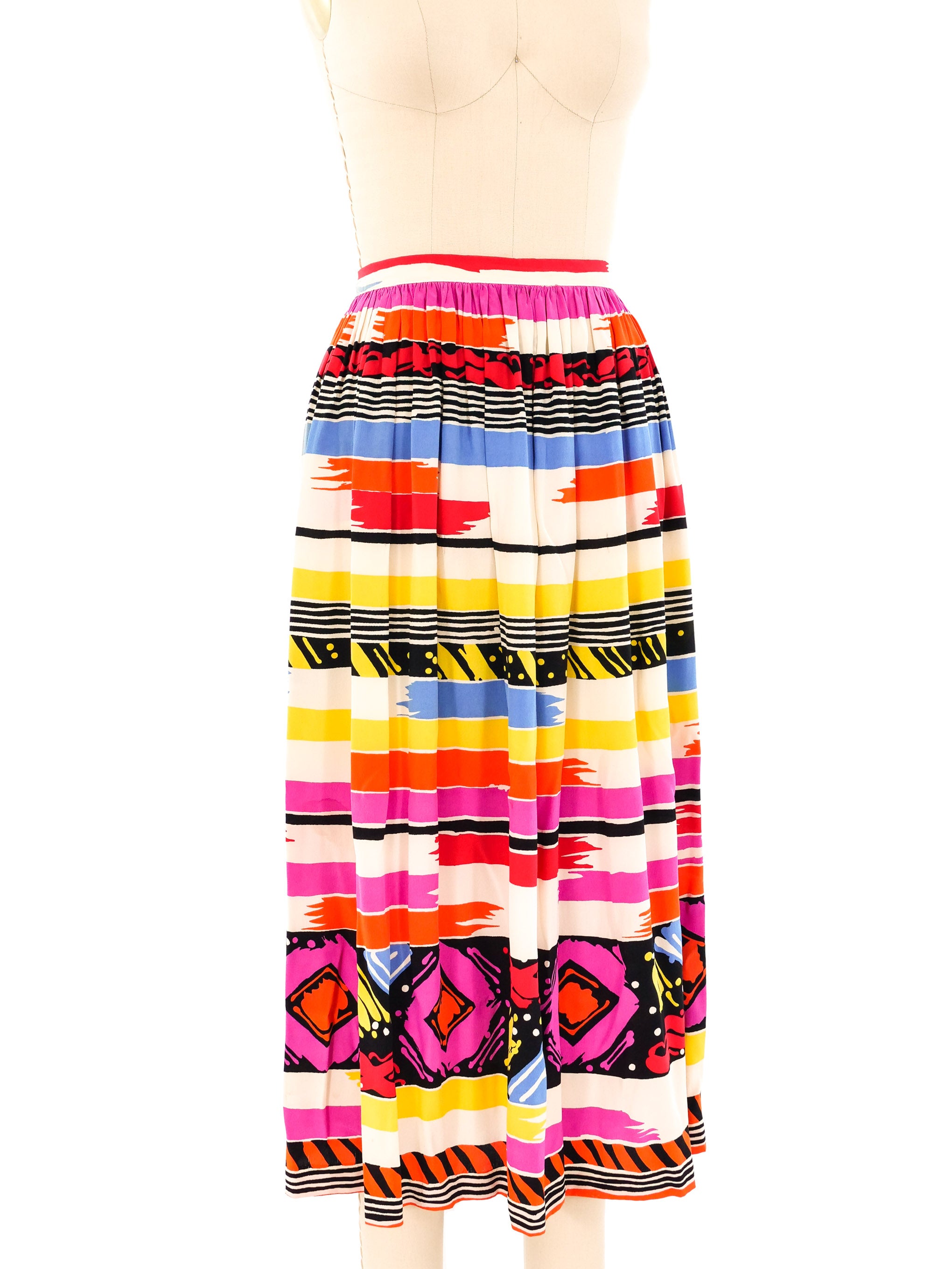 Fluid Stretch Silk Printed Skirt main image 0