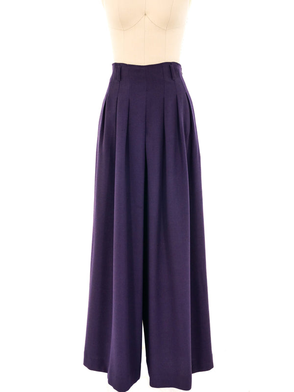 Barbara Bui Eggplant Wide Leg Trousers Bottom arcadeshops.com