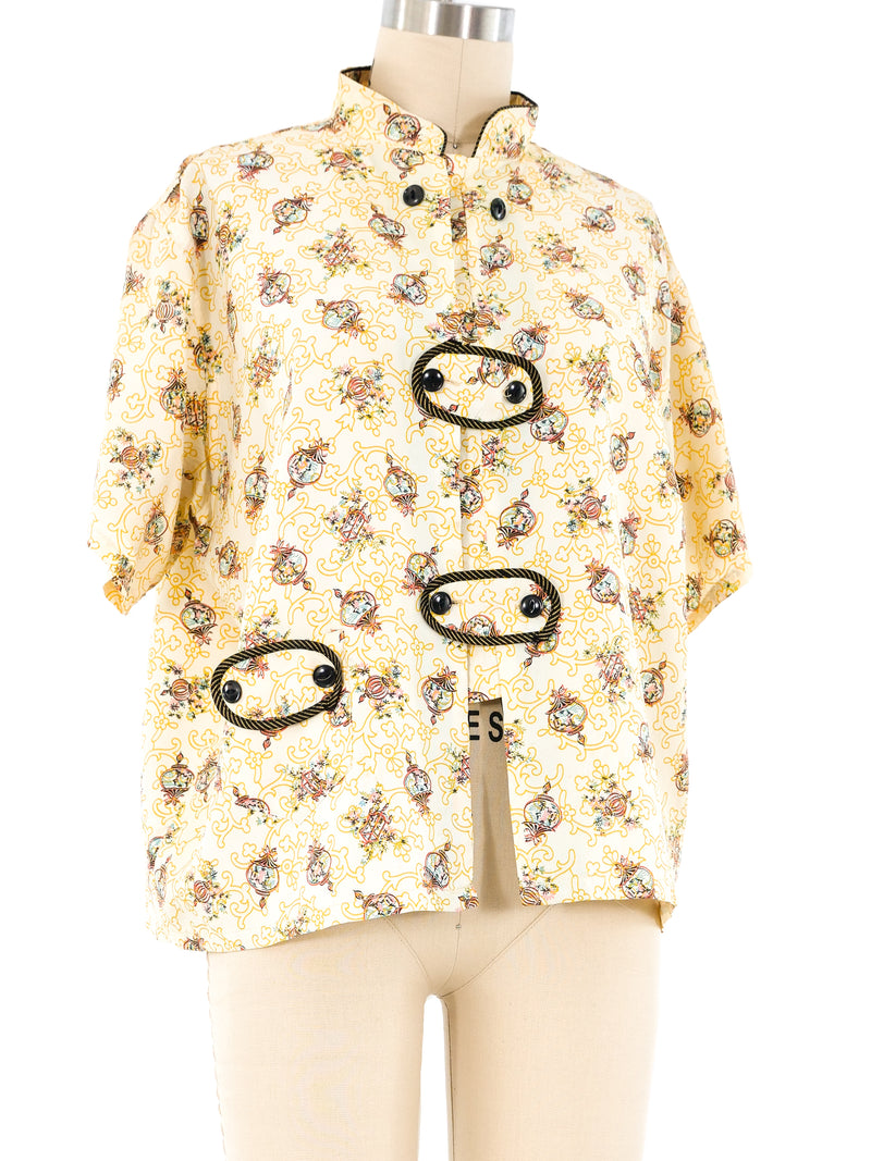 Printed Pajama Top Top arcadeshops.com