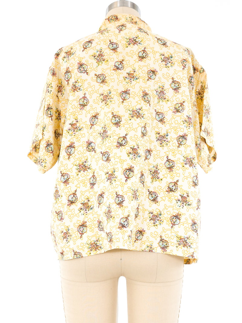 Printed Pajama Top Top arcadeshops.com