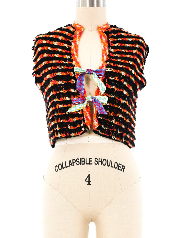 Cropped Loop Knit Vest Top arcadeshops.com
