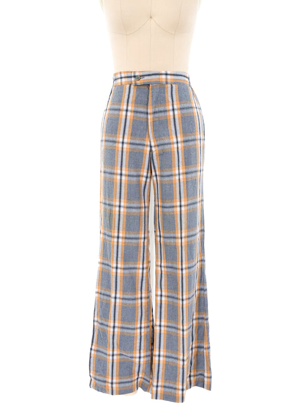 1970's Plaid Wide Leg Trousers Bottom arcadeshops.com