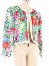 Diane Freis Floral Cropped Jacket Jacket arcadeshops.com