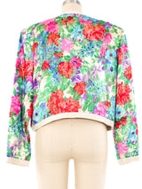 Diane Freis Floral Cropped Jacket Jacket arcadeshops.com