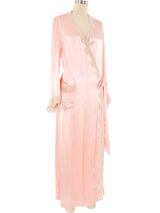 Pink Satin Wrap Style Robe Jacket arcadeshops.com