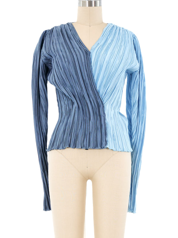Mary McFadden Monochromatic Plisse Top Top arcadeshops.com