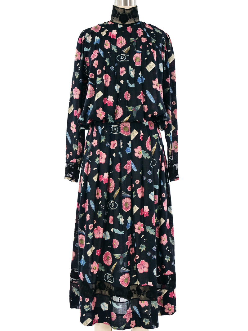 Chloe Lace Trimmed Floral Dress Dress arcadeshops.com