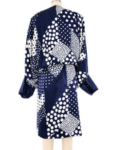 Polka Dot Printed Silk Wrap Dress Dress arcadeshops.com