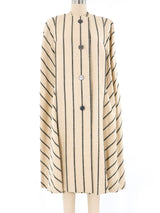Pauline Trigere Striped Linen Cape Ensemble Suit arcadeshops.com