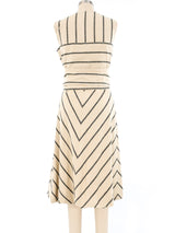 Pauline Trigere Striped Linen Cape Ensemble Suit arcadeshops.com