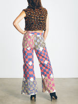 Patchwork Flared Trousers Bottom arcadeshops.com