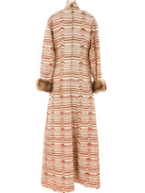 Oscar de la Renta Fur Trimmed Brocade Gown Dress arcadeshops.com