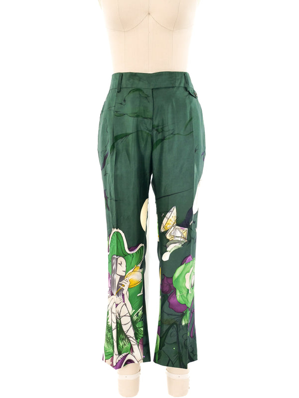 Prada Fairy Print Silk Pants Bottom arcadeshops.com
