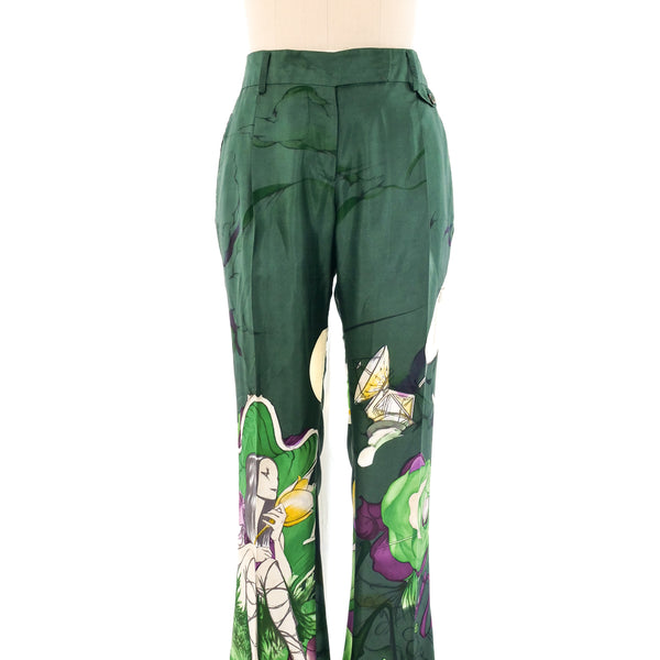 Prada Fairy Print Silk Pants