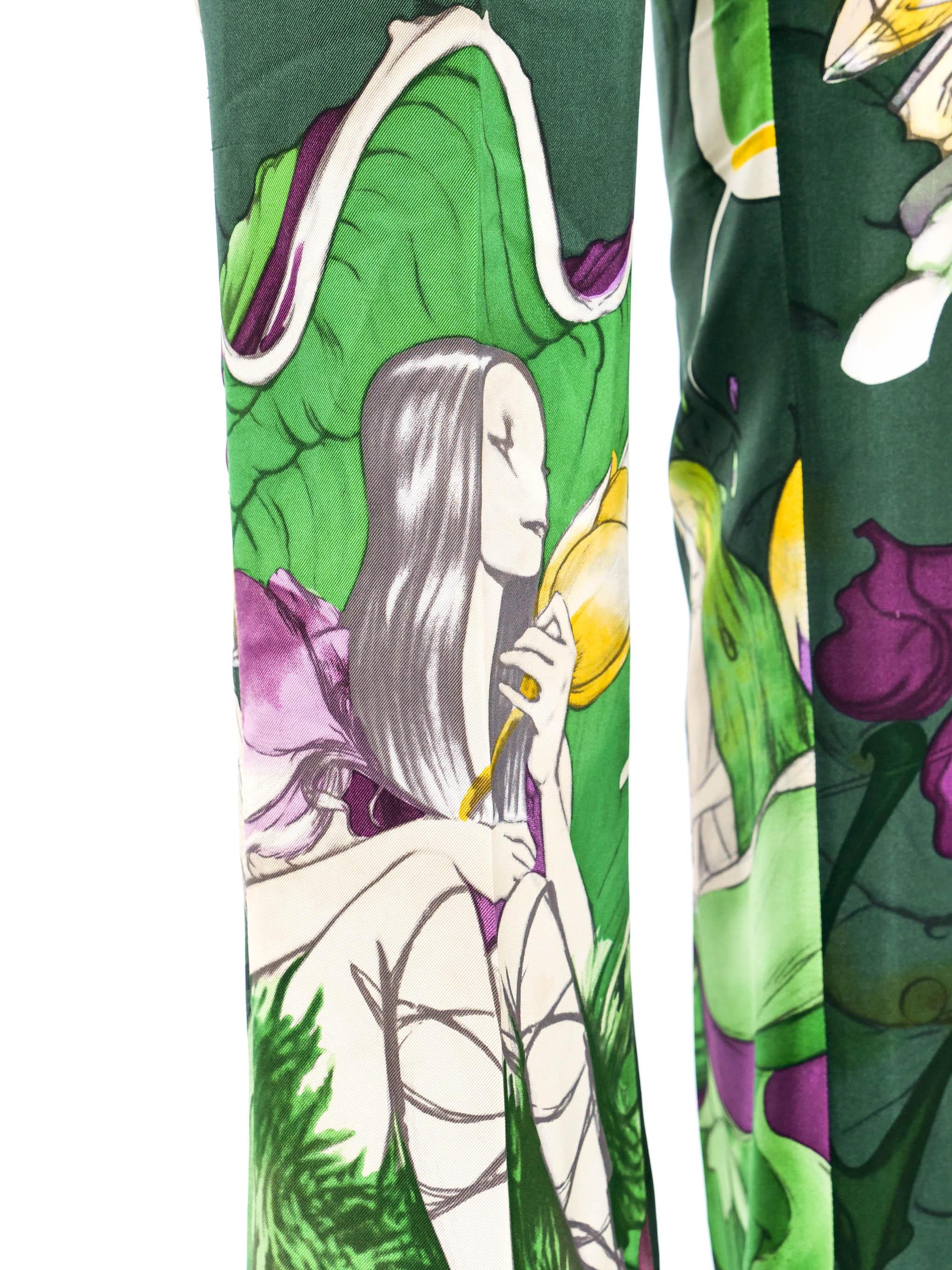 Prada Fairy Print Silk Pants